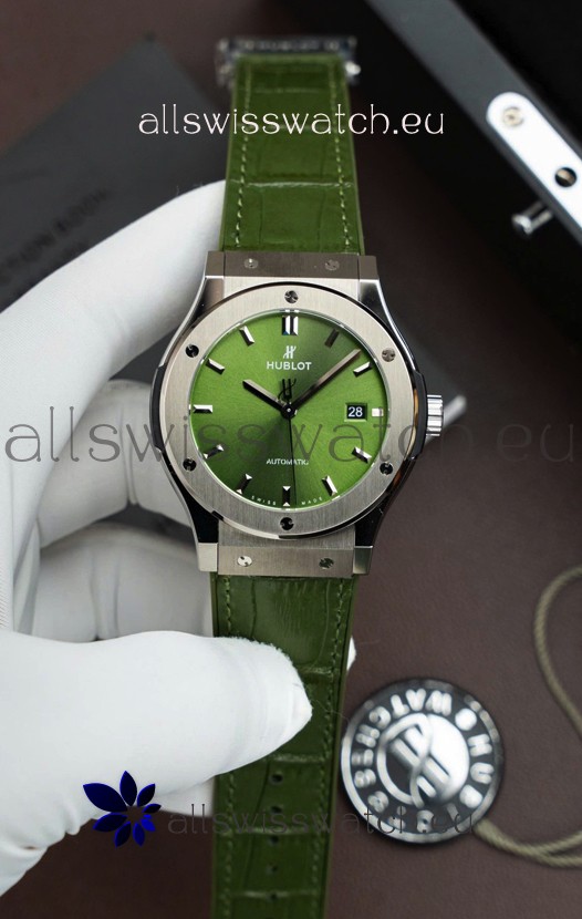 Hublot Super Clone Classic Fusion Titanium Green Dial 42MM Watch