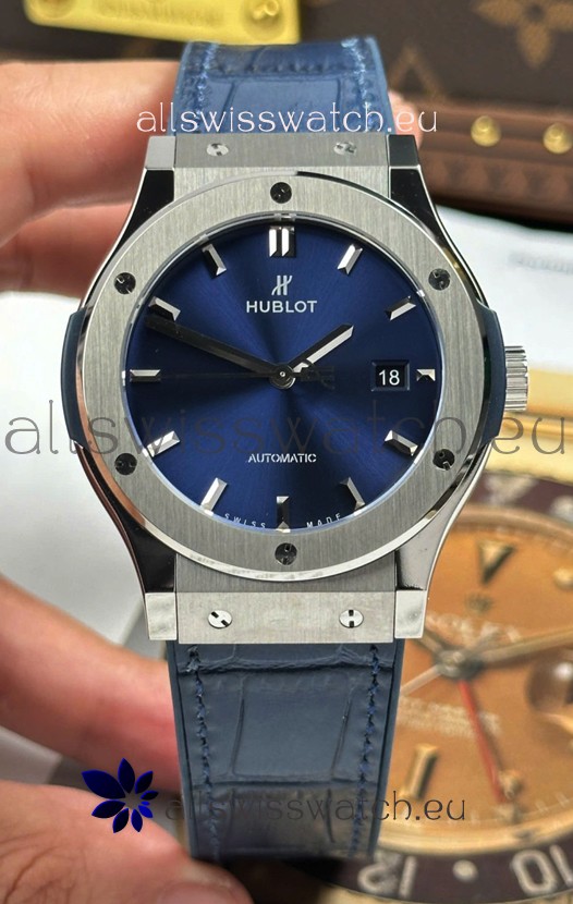 Hublot Super Clone Classic Fusion Titanium Blue Dial 42MM Watch