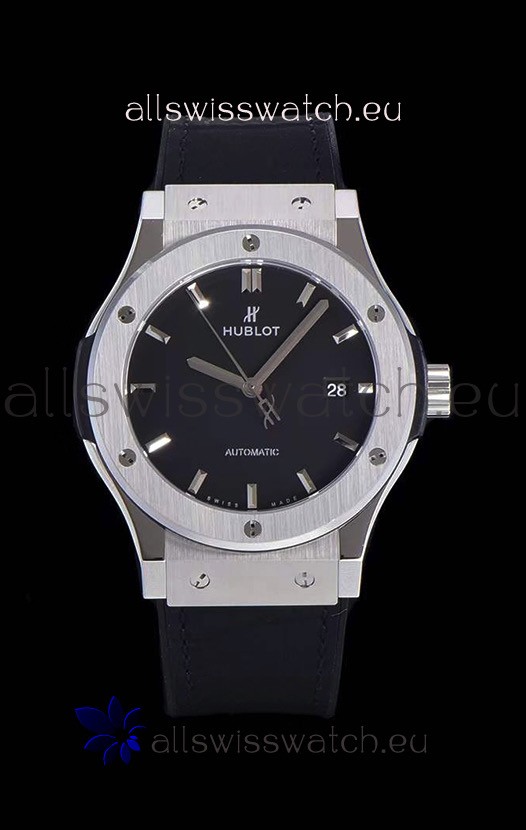 Hublot Classic Fusion 1:1 Mirror Replica Swiss Replica Watch in 904L Steel Casing Black Dial