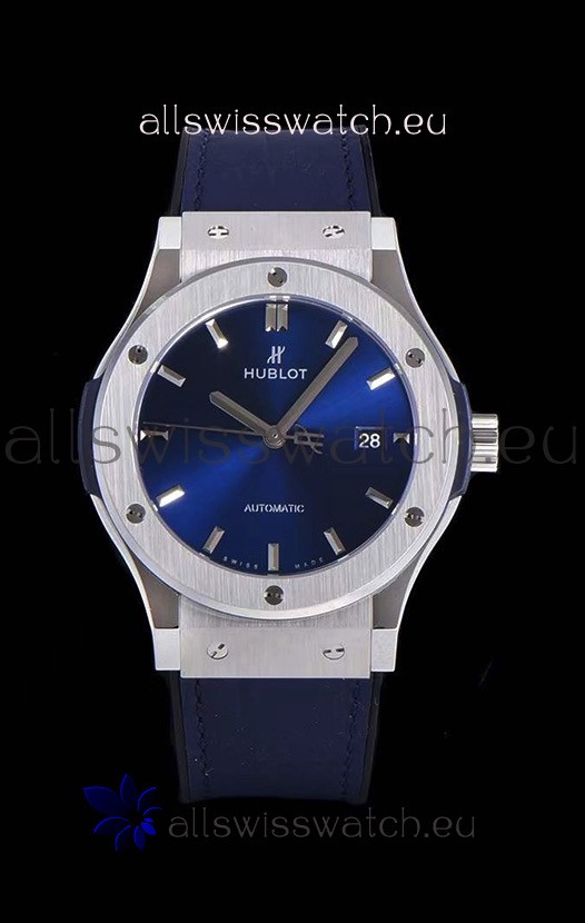 Hublot Classic Fusion 1:1 Mirror Replica Swiss Watch in 904L Steel Casing Blue Dial