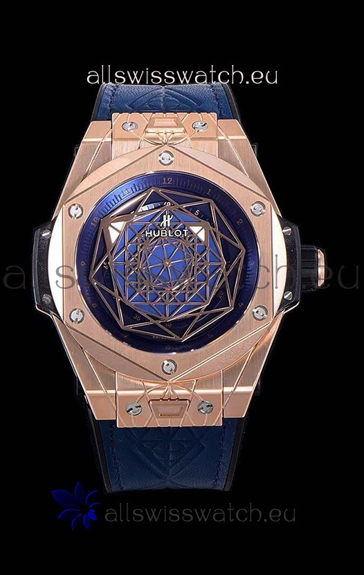 Hublot Big Bang One Click Sang Bleu 1:1 Mirror Replica in Rose Gold Casing 45MM - Blue Dial
