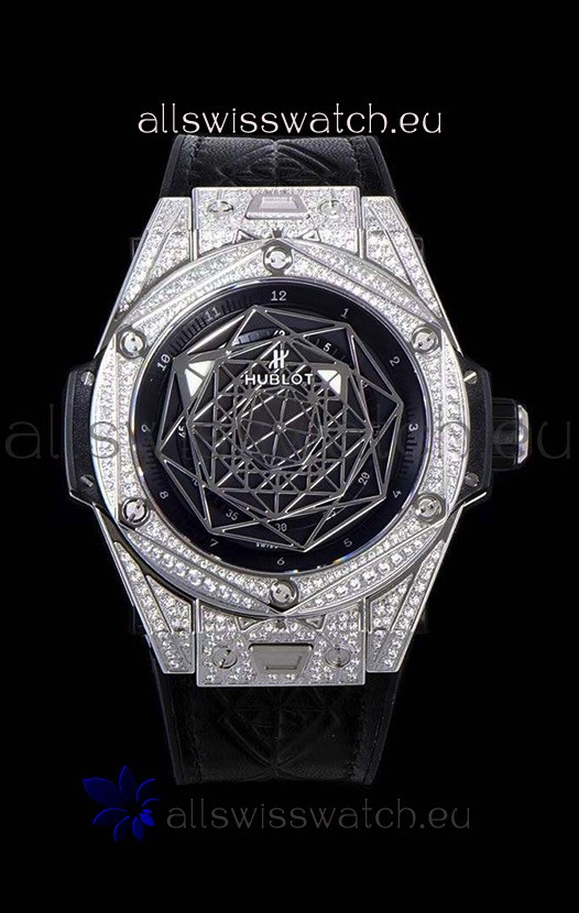 Hublot Big Bang One Click Sang Bleu 1:1 Mirror Replica in Stainless Steel Casing 45MM - Black Dial