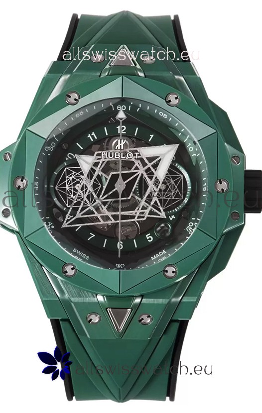 Hublot Big Bang UNICO Sang Bleu II Green Ceramic 1:1 Mirror Quality Swiss Replica Watch