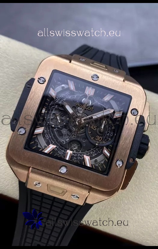 Hublot Square Bang Unico Rose Gold Titanium Chronograph Watch 1:1 Mirror Replica