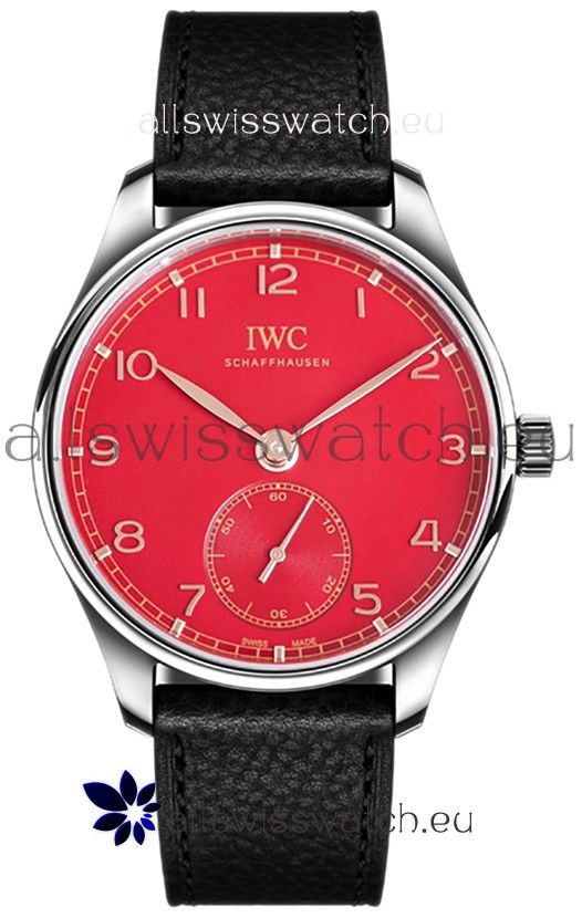 IWC Portugieser Automatic 40 IW3583 Red Dial in Stainless Steel 1:1 Mirror Replica Watch 