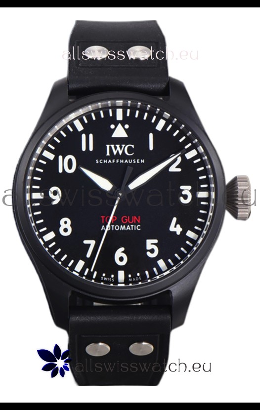 IWC Big Pilot's IW326906 Top Gun Edition 43MM Leather Strap Ceramic Swiss Replica