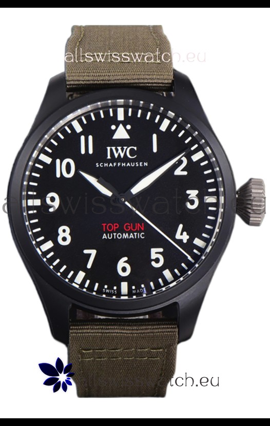 IWC Big Pilot's IW326906 Top Gun Edition 43MM Khaki Nylon Strap Ceramic Swiss Replica 