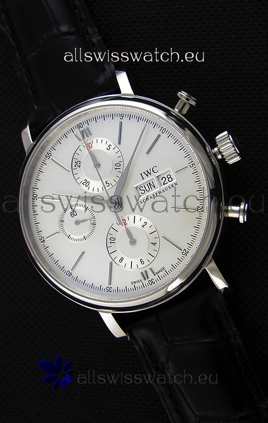 IWC Portofino Chronograph IW391007 White Dial 1:1 Mirror Replica Watch 