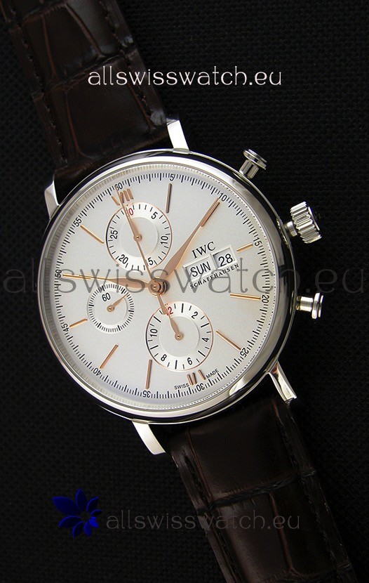 IWC Portofino Chronograph IW391022 White Dial 1:1 Mirror Replica Watch 