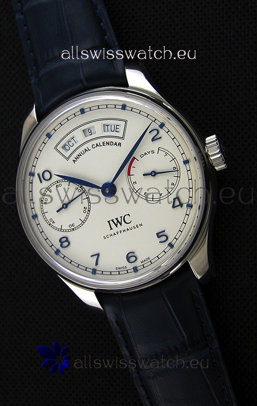 IWC Big Pilot Annual Calender Steel Case Blue Strap IW503501 1:1 Mirror Replica