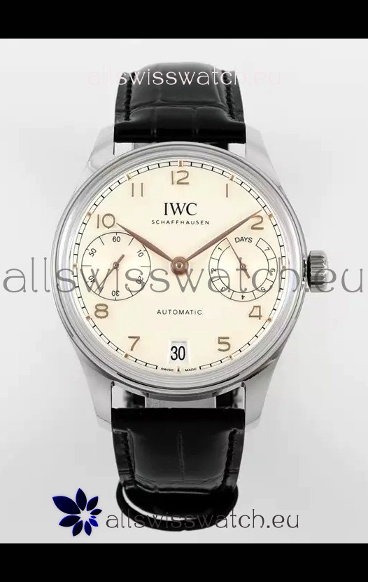 IWC Super Clone Portugieser Swiss 1:1 Mirror Replica Watch White Dial Steel Case Watch