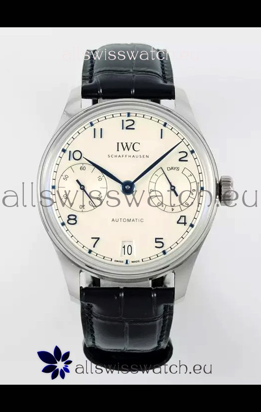 IWC Super Clone Portugieser Swiss 1:1 Mirror Replica Watch White Dial Steel Case Watch