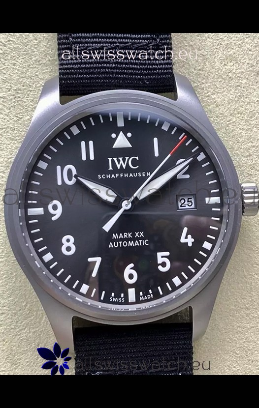 IWC Pilot's MARK XX Super Clone Titanium Swiss Replica Watch Grey Dial