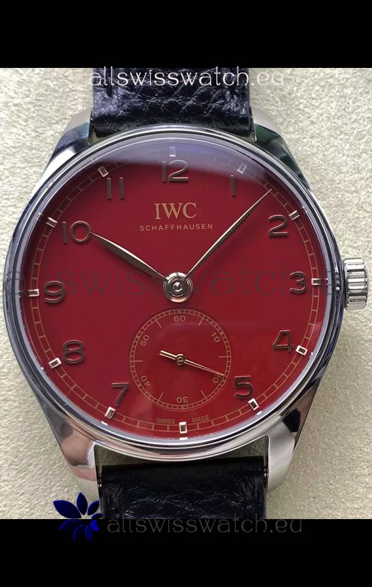 IWC Portugieser Super Clone Automatic 41 IW358315 Red Dial in Steel Case