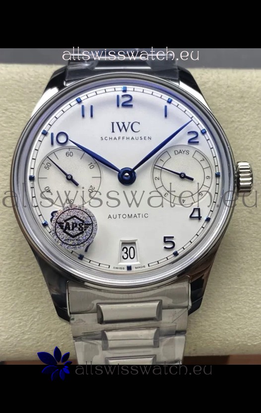 IWC Super Clone Portugieser Swiss 1:1 Mirror Replica Watch White Dial Steel Case Watch