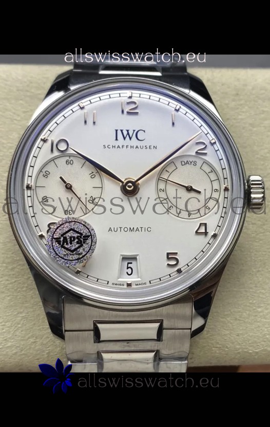 IWC Super Clone Portugieser Swiss 1:1 Mirror Replica Watch White Dial Steel Case Watch