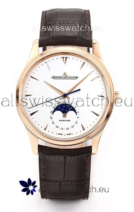 Jaeger LeCoultre Master Ultra Thin Moon Pink Gold 1:1 Mirror Replica Watch