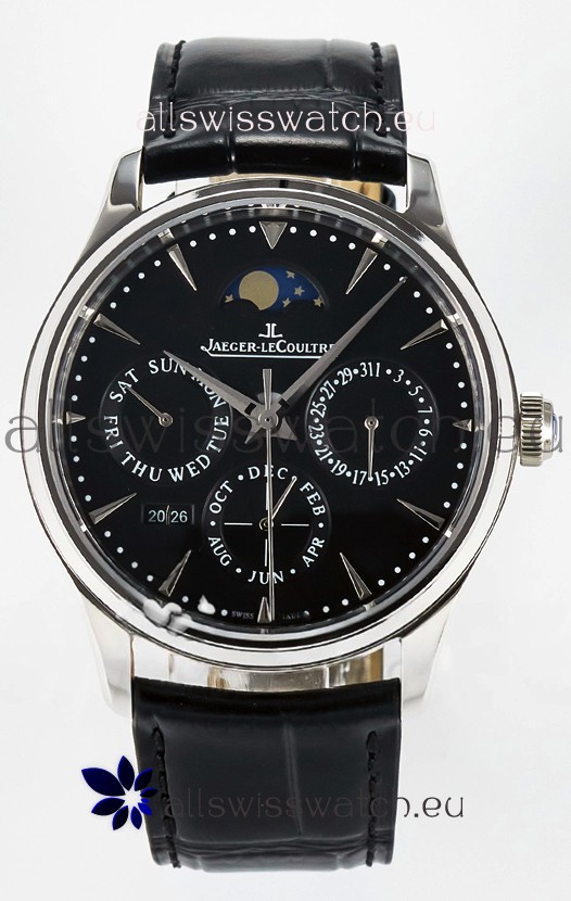 Jaeger LeCoultre Super Clone Master Ultra-Thin Perpetual Calendar Black Dial Watch