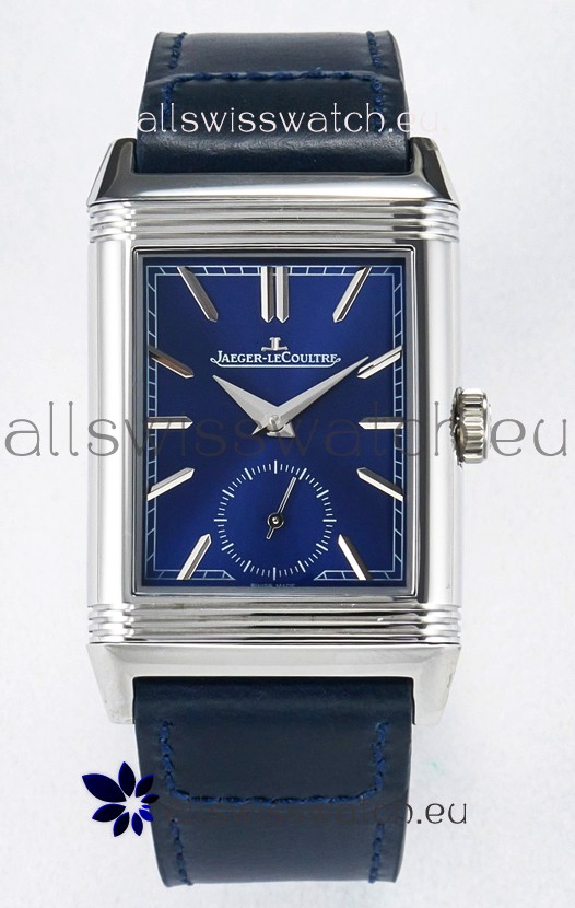 Jaeger-LeCoultre Reverso Super Clone DuoFace Blue/White Steel Replica Watch 