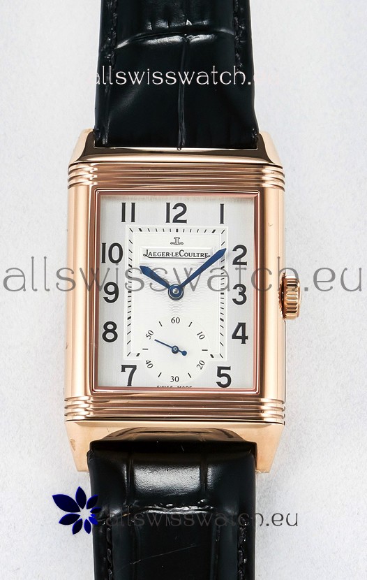 Jaeger-LeCoultre Reverso Super Clone DuoFace Black/White Rose Gold Replica Watch 