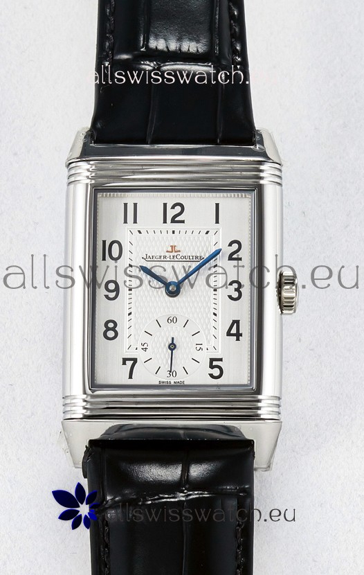 Jaeger-LeCoultre Reverso Super Clone DuoFace Black/White Steel Replica Watch 