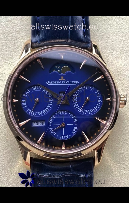 Jaeger LeCoultre Super Clone Master Ultra-Thin Perpetual Calendar Blue Dial Watch
