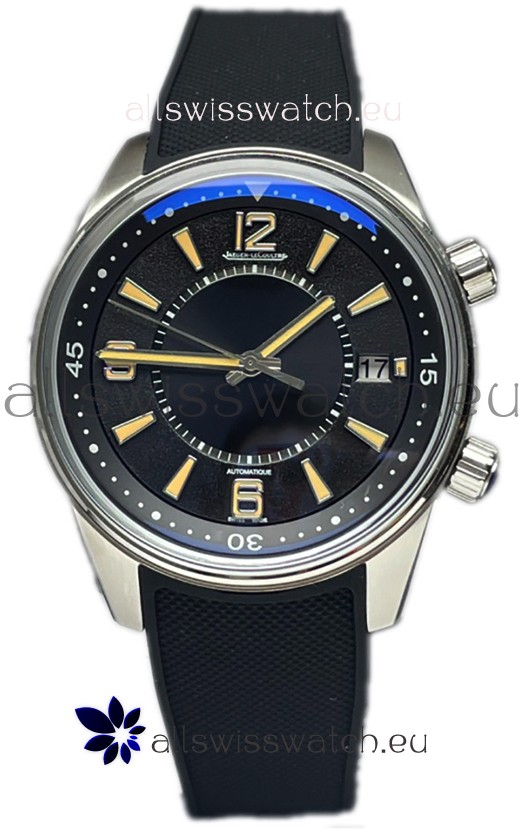 Jaeger LeCoultre Polaris Date Black Dial Rubber Strap 1:1 Mirror Replica Watch 42MM