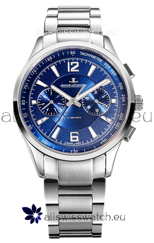Jaeger LeCoultre Polaris Chronograph Stainless Steel Casing Blue Dial Swiss Replica Watch 