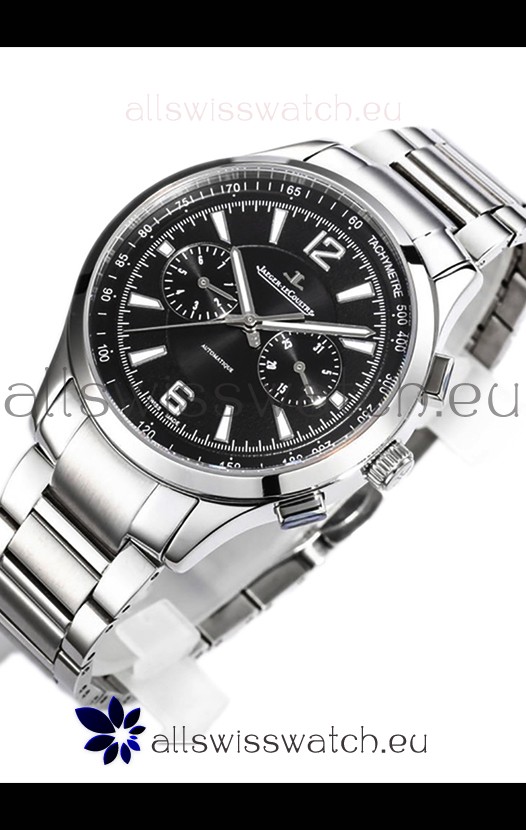 Jaeger LeCoultre Polaris Chronograph Stainless Steel Casing Black Dial Swiss Replica Watch 