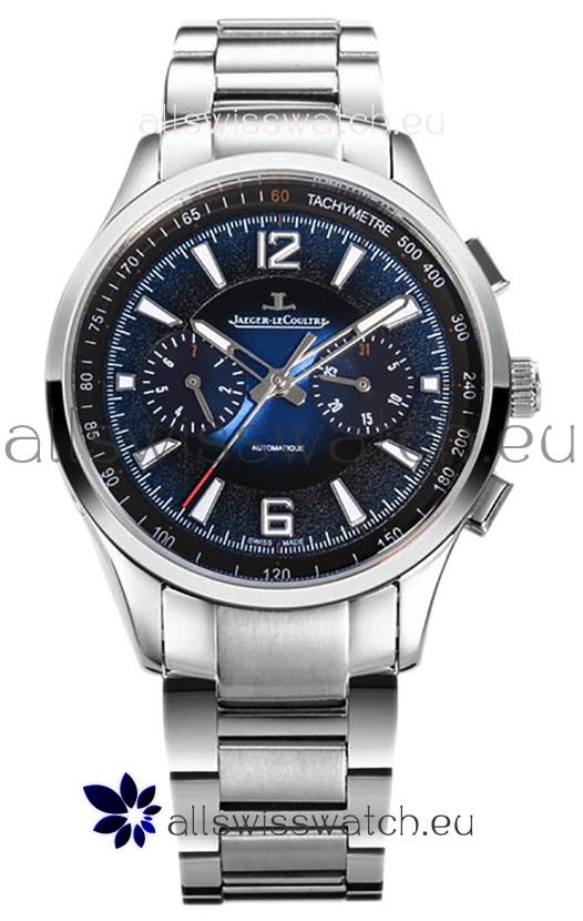 Jaeger LeCoultre Polaris Chronograph Stainless Steel Casing Blue Dial Swiss Replica Watch 