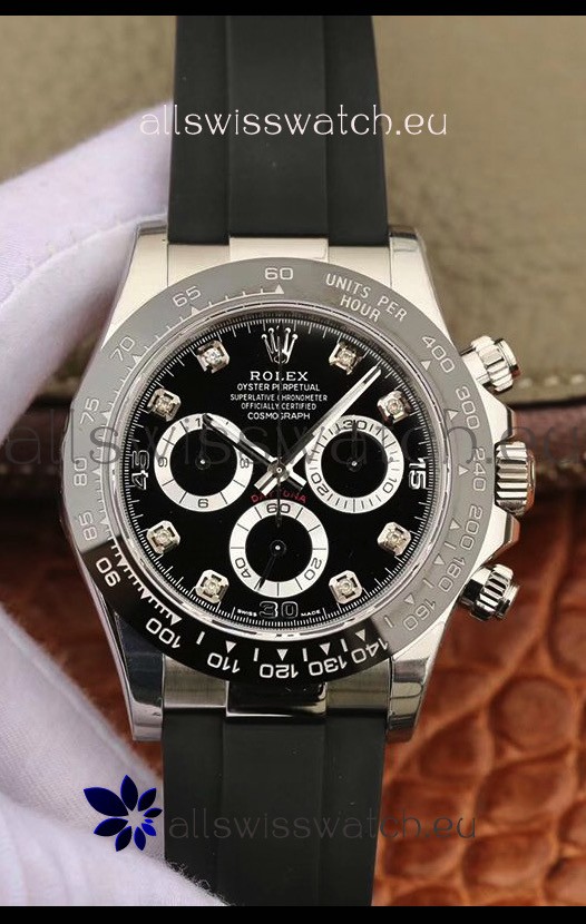Rolex Cosmograph Daytona 116509 Black Dial Cal.4130 Movement - 904L Steel Watch