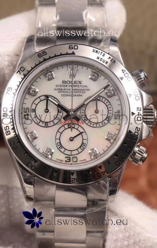 Rolex Cosmograph Daytona 116509 Pearl Dial Cal.4130 Movement - 904L Steel Watch