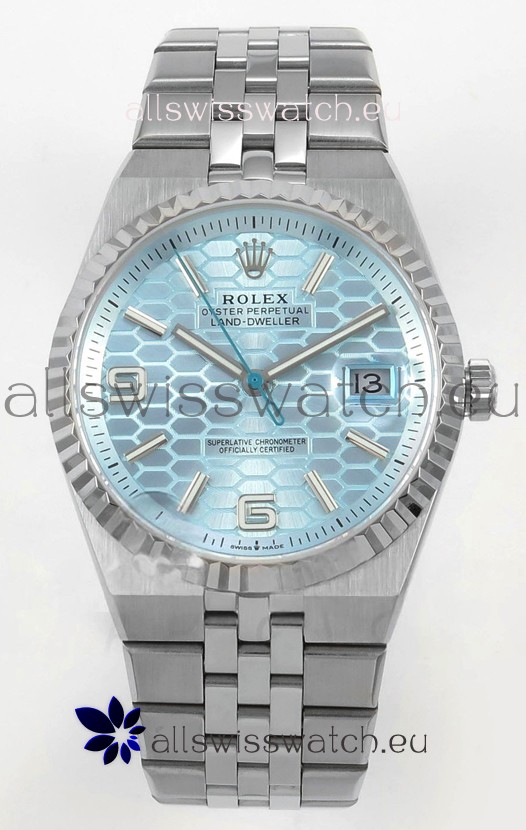 Rolex Land-Dweller 127336 Ice Blue Honeycomb 40MM Swiss Replica Watch 