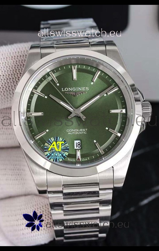 Longines Conquest Automatic Green Dial Automatic Watch in Steel Casing