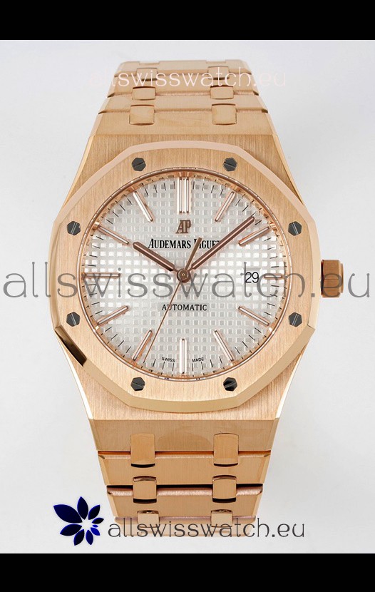 Audemars Piguet Royal Oak 15400 41MM White Dial 904L Rose Gold CALIBRE 3120 Movement 1:1 Mirror Replica