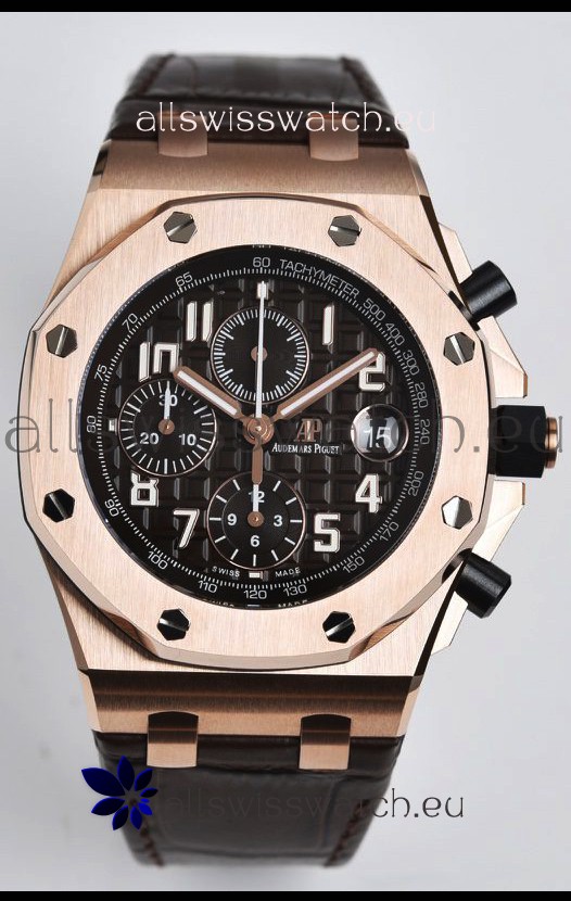 Audemars Piguet Royal Oak Offshore Black Dial Chronograph 1:1 Mirror Replica Watch - 904L Steel 
