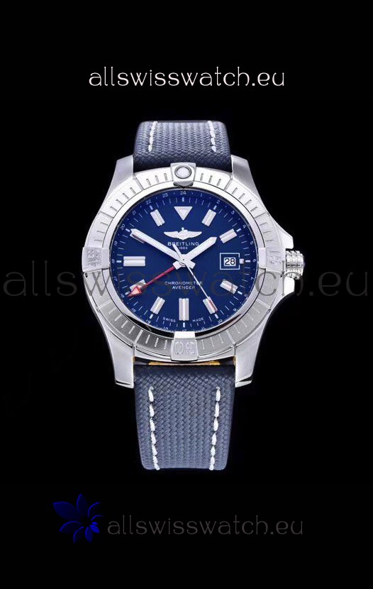Breitling Avenger 43 Automatic Blue Dial Military Strap 1:1 Mirror Swiss Replica Watch 
