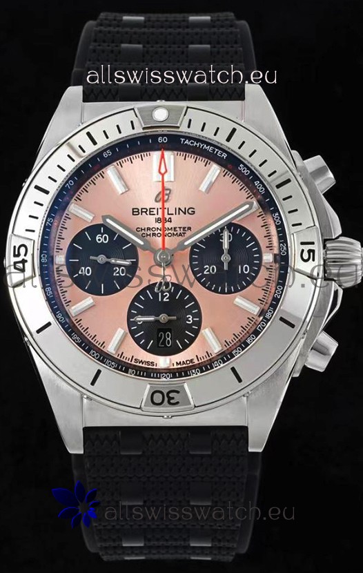 Breitling Chronomat B01 42 Edition Swiss 904L Steel Casing Pink Dial 1:1 Mirror Replica Watch