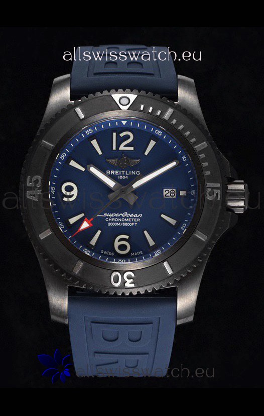 Breitling Superocean Automatic 46 Black Steel - Blue Dial in DLC Coated Casing 
