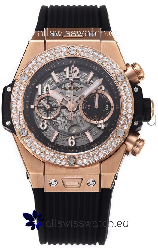Hublot Big Bang Unico Rose Gold Diamonds Bezel 1:1 Mirror Edition Swiss Replica Watch