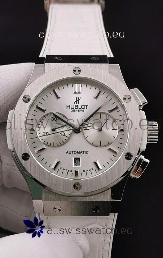 Hublot Classic Fusion Chronograph Stainless Steel Casing Silver Dial 1:1 Mirror Replica Watch 