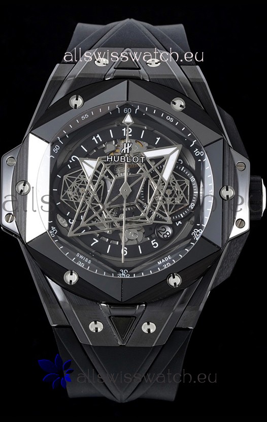 Hublot Big Bang UNICO Sang Bleu II Black Ceramic 1:1 Mirror Quality Swiss Replica Watch 