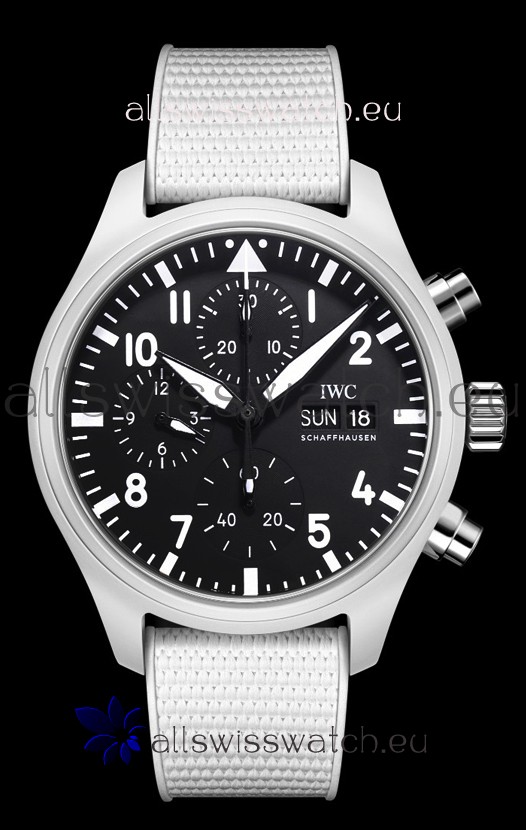 IWC Pilot's Chronograph Top Gun Ceramic IW389105 1:1 Mirror Replica in Black Dial 