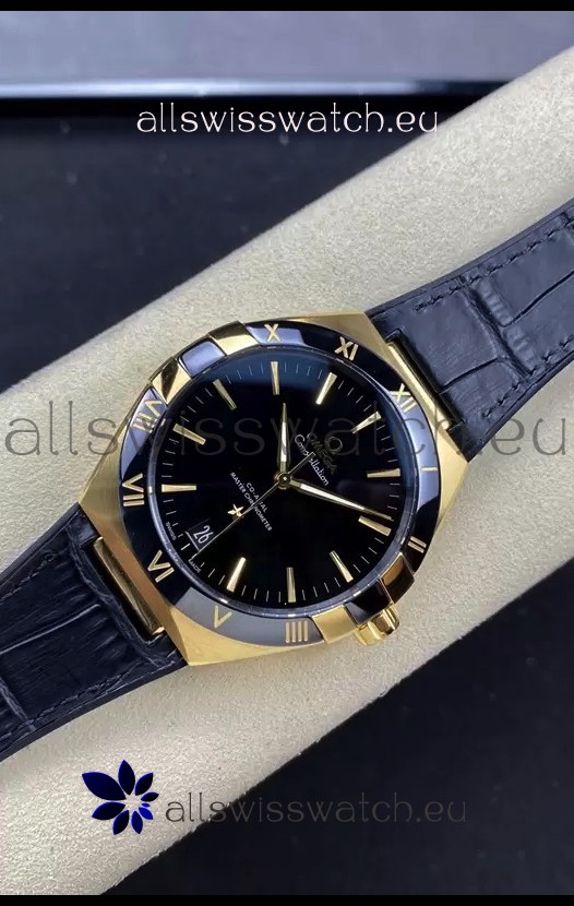 Omega Co-Axial Constellation 41MM 904L Rose Gold Steel Black Dial 1:1 Mirror Replica Watch