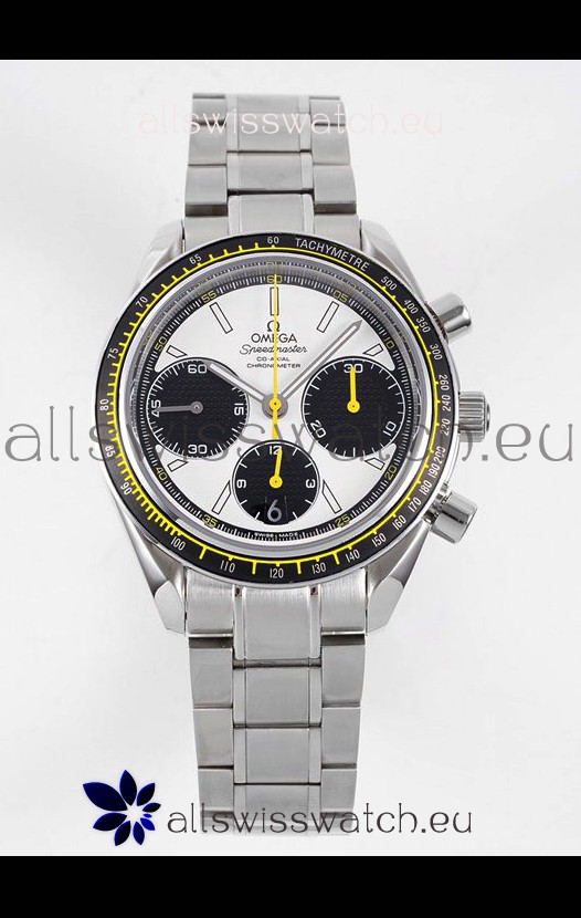 Omega Speedmaster Racing 904L Steel Chronograph 1:1 Mirror Replica in White Dial
