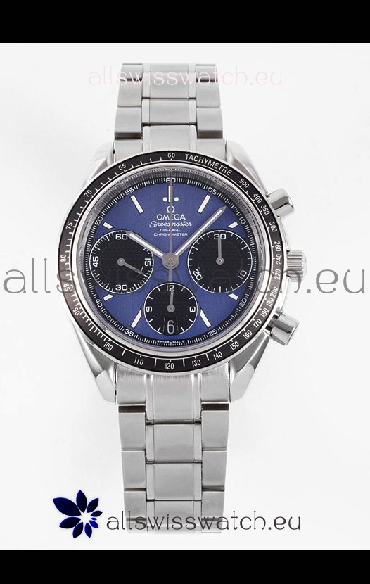 Omega Speedmaster Racing 904L Steel Chronograph 1:1 Mirror Replica in Blue Dial