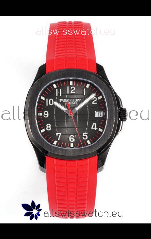 Patek Philippe Aquanaut 5167 Black Venom Edition 1:1 Mirror Replica Watch - Red Strap