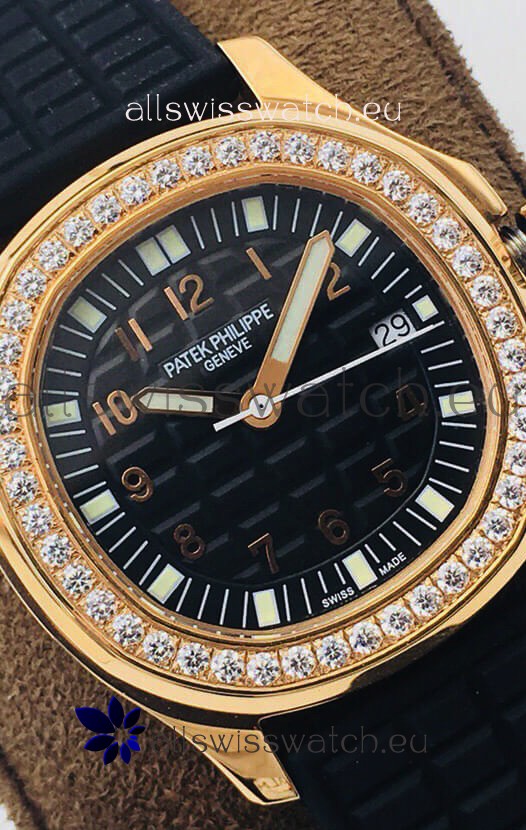 Patek Philippe Aquanaut 5067A Swiss Replica Watch in Yellow Gold Black Dial - 35MM