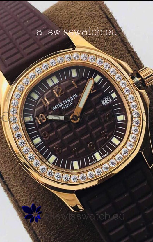 Patek Philippe Aquanaut 5067A Swiss Replica Watch in Yellow Gold Brown Dial - 35MM