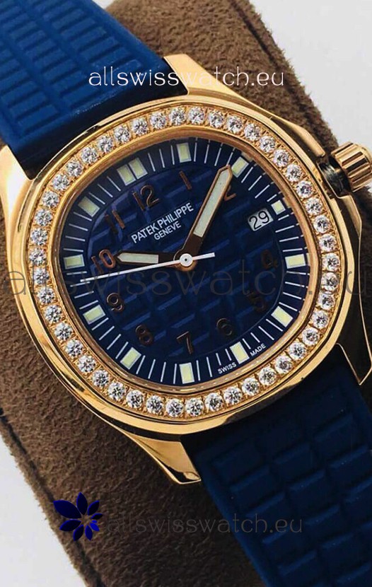Patek Philippe Aquanaut 5067A Swiss Replica Watch in Yellow Gold Blue Dial - 35MM